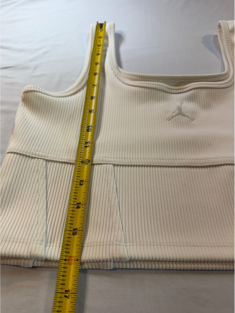 Jordan Cream Ribbed Crop Tank Top - Picture 5 of 7